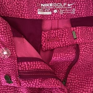 Nike Golf Dri Fit Tour Performance Polka Dots Fuschia Pink Stretch Shorts Size 4